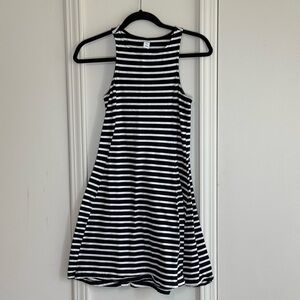 Black and White Striped Sleeveless Dress